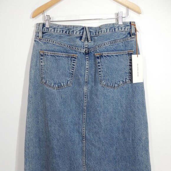 SLVRLAKE Dallas Denim Maxi SKIRT Size 31 Blue Hard Times Front Slit NEW $299 - Picture 11 of 13